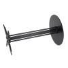 Heavy Duty Metal Table Base | Matte Black Multi-Ribbed Round Pedestal for Dining & Coffee Tables