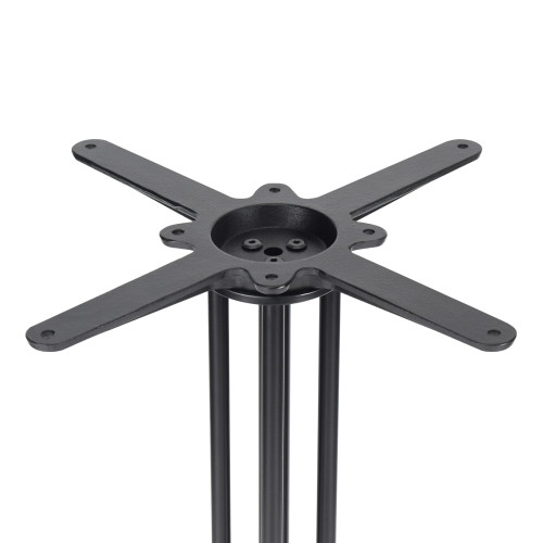 Heavy Duty Metal Table Base | Matte Black Multi-Ribbed Round Pedestal for Dining & Coffee Tables