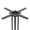 Heavy Duty Metal Table Base | Matte Black Multi-Ribbed Round Pedestal for Dining & Coffee Tables
