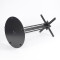 Heavy Duty Metal Table Base | Matte Black Multi-Ribbed Round Pedestal for Dining & Coffee Tables