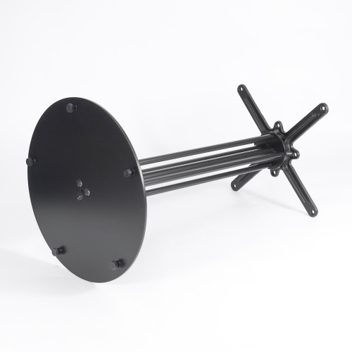 Heavy Duty Metal Table Base | Matte Black Multi-Ribbed Round Pedestal for Dining & Coffee Tables