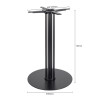 Heavy Duty Metal Table Base | Matte Black Multi-Ribbed Round Pedestal for Dining & Coffee Tables
