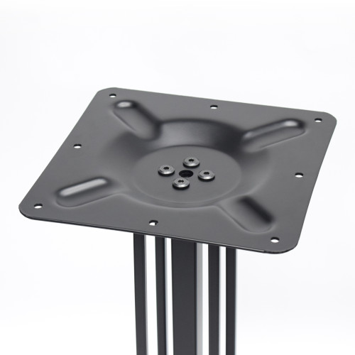 Heavy Duty Metal Table Base | Matte Black Multi-Ribbed Round Pedestal for Dining & Coffee Tables