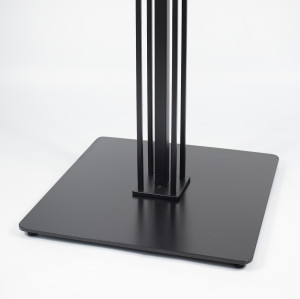 Heavy Duty Metal Table Base | Matte Black Multi-Ribbed Round Pedestal for Dining & Coffee Tables
