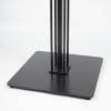 Heavy Duty Metal Table Base | Matte Black Multi-Ribbed Round Pedestal for Dining & Coffee Tables
