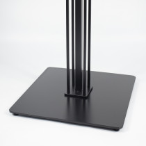 Heavy Duty Metal Table Base | Matte Black Multi-Ribbed Round Pedestal for Dining & Coffee Tables