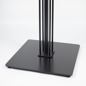Heavy Duty Metal Table Base | Matte Black Multi-Ribbed Round Pedestal for Dining & Coffee Tables