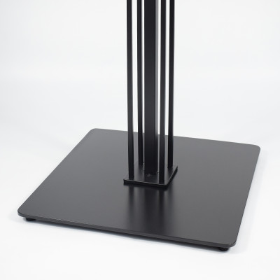 Heavy Duty Metal Table Base | Matte Black Multi-Ribbed Round Pedestal for Dining & Coffee Tables