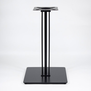 Heavy Duty Metal Table Base | Matte Black Multi-Ribbed Round Pedestal for Dining & Coffee Tables