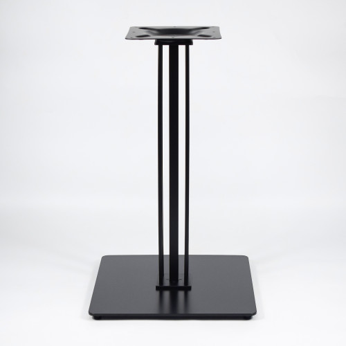Heavy Duty Metal Table Base | Matte Black Multi-Ribbed Round Pedestal for Dining & Coffee Tables