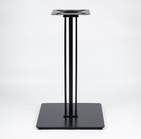 Heavy Duty Metal Table Base | Matte Black Multi-Ribbed Round Pedestal for Dining & Coffee Tables