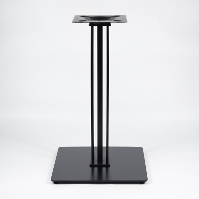 Heavy Duty Metal Table Base | Matte Black Multi-Ribbed Round Pedestal for Dining & Coffee Tables