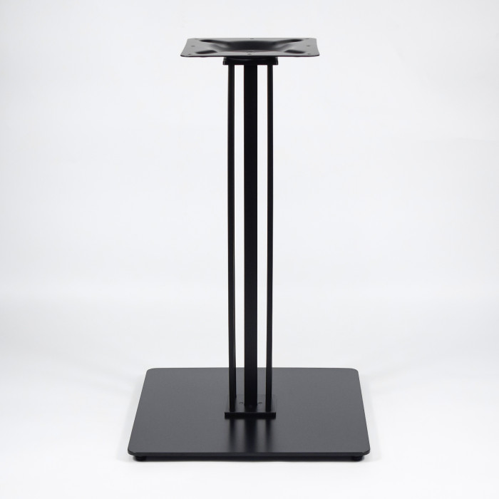 Heavy Duty Metal Table Base | Matte Black Multi-Ribbed Round Pedestal for Dining & Coffee Tables