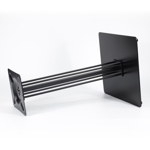 Heavy Duty Metal Table Base | Matte Black Multi-Ribbed Round Pedestal for Dining & Coffee Tables