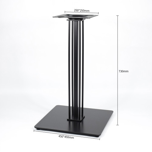 Heavy Duty Metal Table Base | Matte Black Multi-Ribbed Round Pedestal for Dining & Coffee Tables