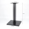 Heavy Duty Metal Table Base | Matte Black Multi-Ribbed Round Pedestal for Dining & Coffee Tables