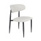 Modern Upholstered Dining Chair | Black Frame with White PU Leather Seat for Home & Commercial Use