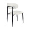 Modern Upholstered Dining Chair | Black Frame with White PU Leather Seat for Home & Commercial Use