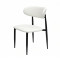 Modern Upholstered Dining Chair | Black Frame with White PU Leather Seat for Home & Commercial Use