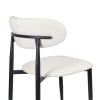 Modern Upholstered Dining Chair | Black Frame with White PU Leather Seat for Home & Commercial Use