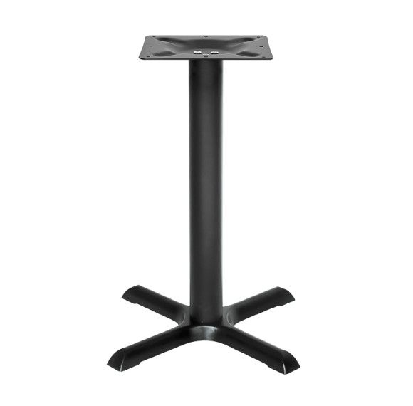 Matte Black Cast Iron Table Base | Heavy Duty 4-Cross Pedestal for Commercial Cafe & Dining Tables