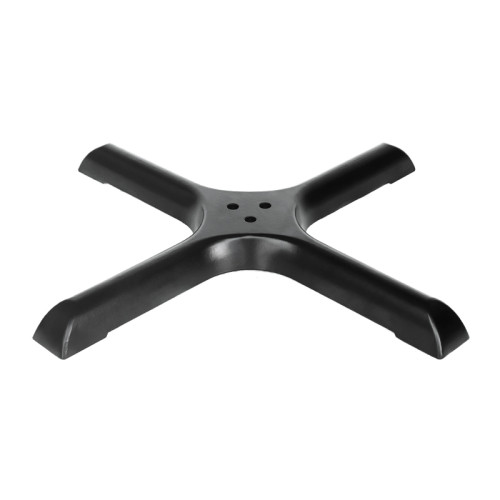 Matte Black Cast Iron Table Base | Heavy Duty 4-Cross Pedestal for Commercial Cafe & Dining Tables