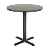 Matte Black Cast Iron Table Base | Heavy Duty 4-Cross Pedestal for Commercial Cafe & Dining Tables