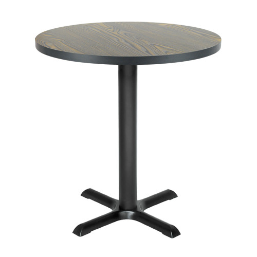 Matte Black Cast Iron Table Base | Heavy Duty 4-Cross Pedestal for Commercial Cafe & Dining Tables