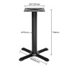 Matte Black Cast Iron Table Base | Heavy Duty 4-Cross Pedestal for Commercial Cafe & Dining Tables