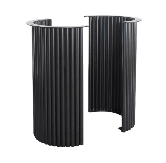 Custom Metal Table Base | Matte Black Ribbed Pedestal for Round & Half-Moon Dining Tables