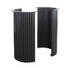 Custom Metal Table Base | Matte Black Ribbed Pedestal for Round & Half-Moon Dining Tables