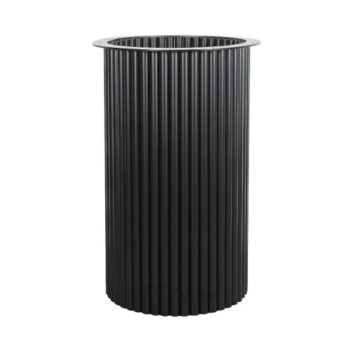Custom Metal Table Base |  Matte Black Ribbed Pedestal for Round & Half-Moon Dining Tables