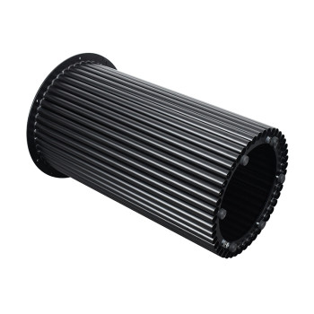 Custom Metal Table Base |  Matte Black Ribbed Pedestal for Round & Half-Moon Dining Tables