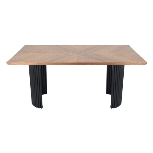 Custom Metal Table Base |  Matte Black Ribbed Pedestal for Round & Half-Moon Dining Tables