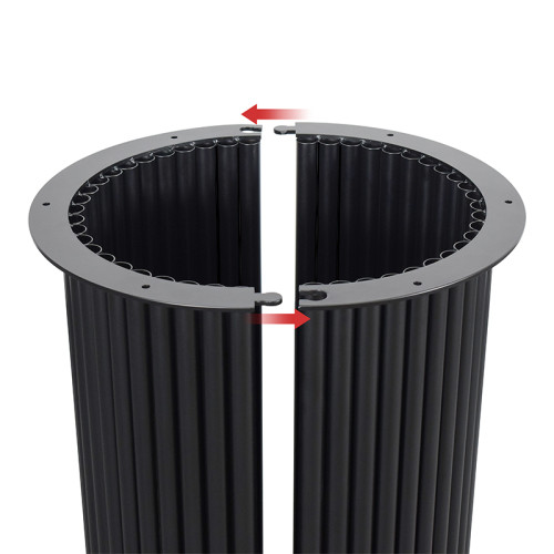 Custom Metal Table Base |  Matte Black Ribbed Pedestal for Round & Half-Moon Dining Tables