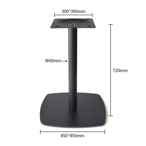 Modern Square  Table Base | Light Oak Column with White Square Pedestal for Cafe & Dining Tables