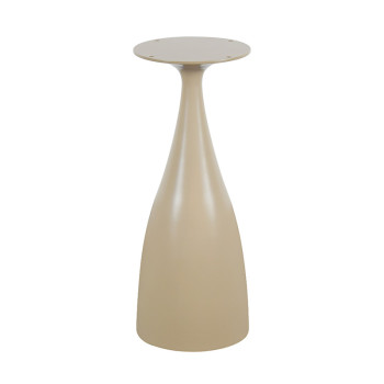 Modern Cone-Shaped Metal Coffee Table Base | Beige Matte Pedestal for Small End & Side Tables