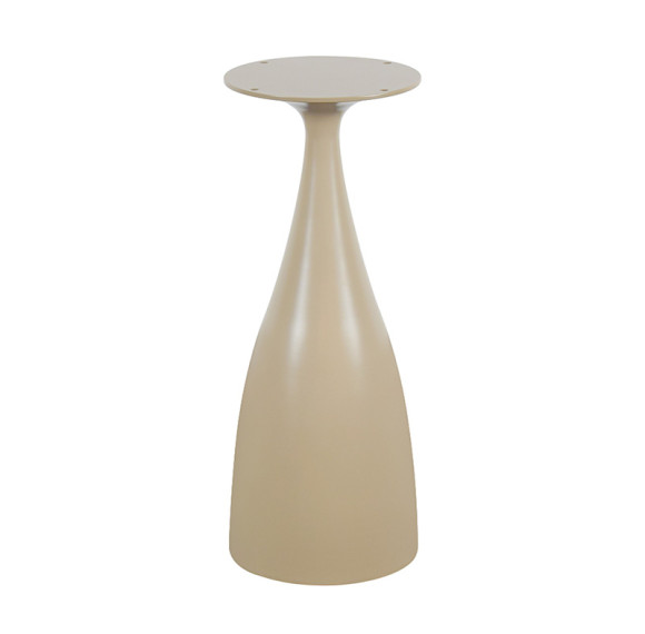 Modern Cone-Shaped Metal Coffee Table Base | Beige Matte Pedestal for Small End & Side Tables