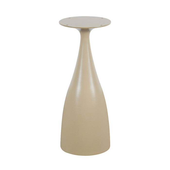 Modern Cone-Shaped Metal Coffee Table Base | Beige Matte Pedestal for Small End & Side Tables