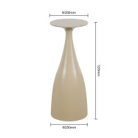 Modern Cone-Shaped Metal Coffee Table Base | Beige Matte Pedestal for Small End & Side Tables
