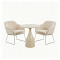 Modern Cone-Shaped Metal Coffee Table Base | Beige Matte Pedestal for Small End & Side Tables