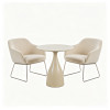 Modern Cone-Shaped Metal Coffee Table Base | Beige Matte Pedestal for Small End & Side Tables