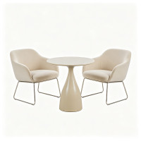 Modern Cone-Shaped Metal Coffee Table Base | Beige Matte Pedestal for Small End & Side Tables