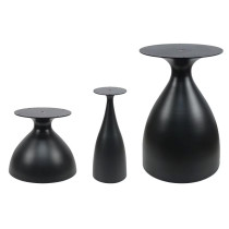 Modern Cone-Shaped Metal Coffee Table Base | Beige Matte Pedestal for Small End & Side Tables
