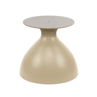 Modern Wide Base Coffee Table Base | Beige Matte Vase-Shaped Pedestal for Round Side & End Tables