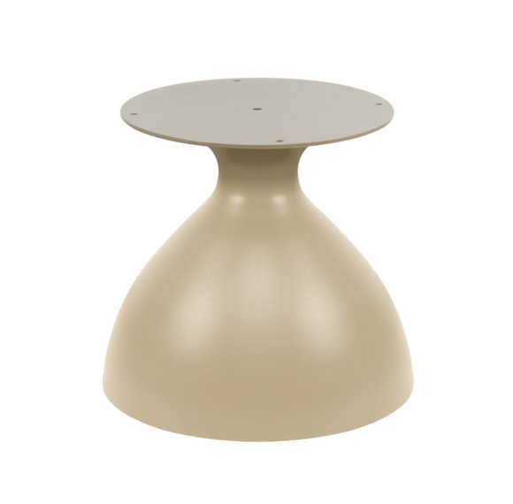 Modern Wide Base Coffee Table Base | Beige Matte Vase-Shaped Pedestal for Round Side & End Tables