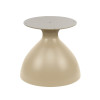 Modern Wide Base Coffee Table Base | Beige Matte Vase-Shaped Pedestal for Round Side & End Tables