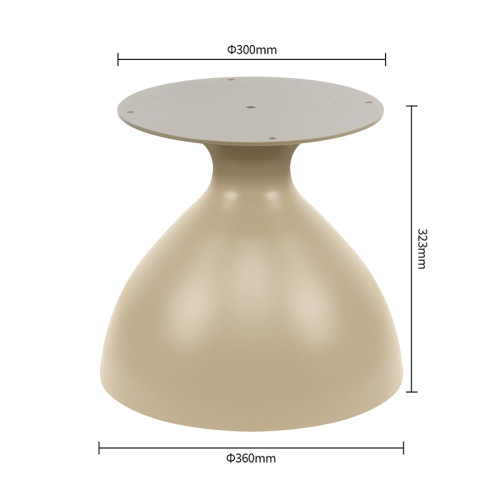 Modern Wide Base Coffee Table Base | Beige Matte Vase-Shaped Pedestal for Round Side & End Tables