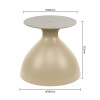 Modern Wide Base Coffee Table Base | Beige Matte Vase-Shaped Pedestal for Round Side & End Tables