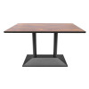 Matte Black Double Column Table Base | Pyramid Stamped Metal Pedestal for Rectangular Dining Tables